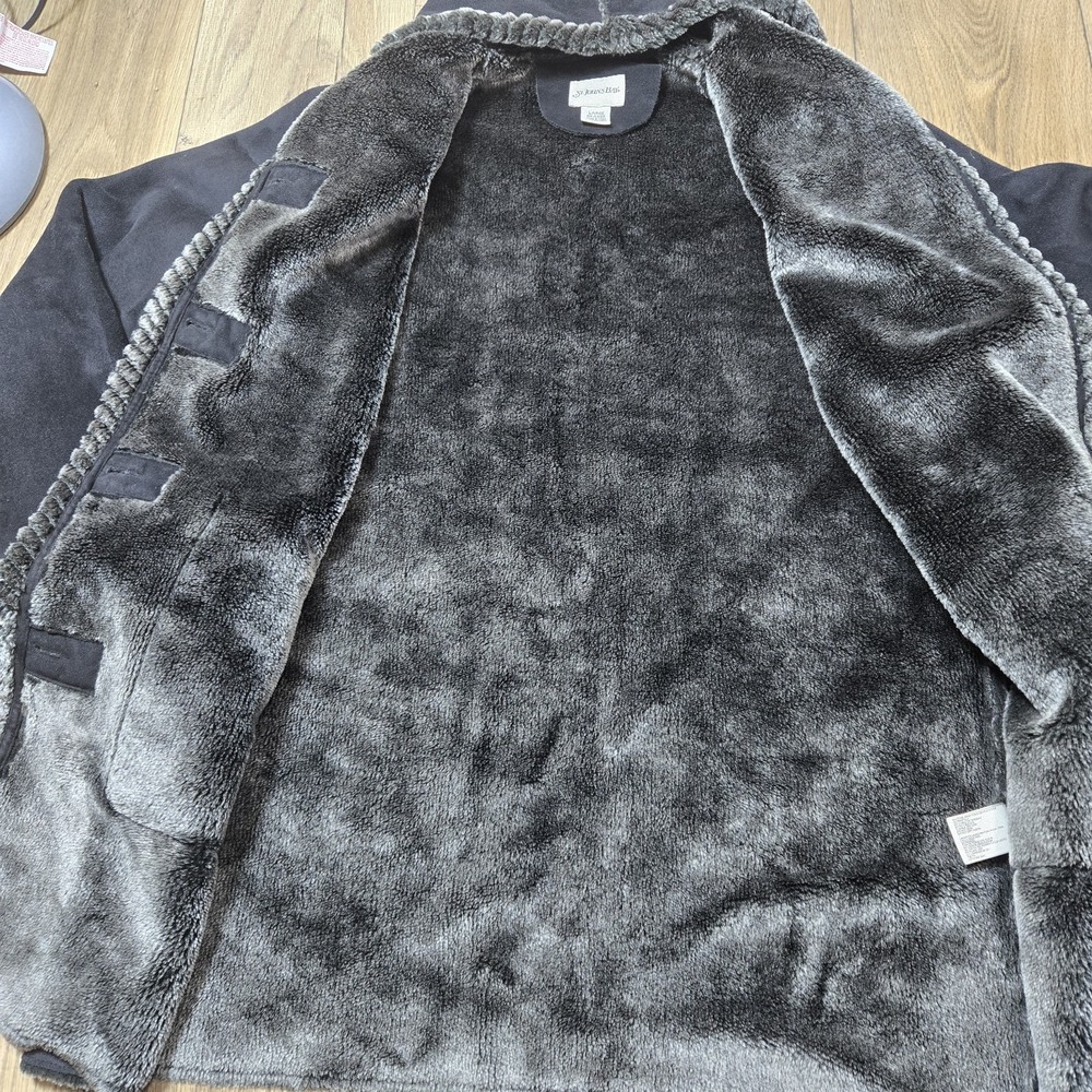 ST. JOHN'S BAY‎ WOMENS BROWN THICK FAUX SUEDE PARKA FAUX FUR LINED JACKET COAT L - Picture 6 of 12